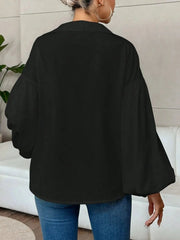 Polka Dot Balloon Sleeve Blouse