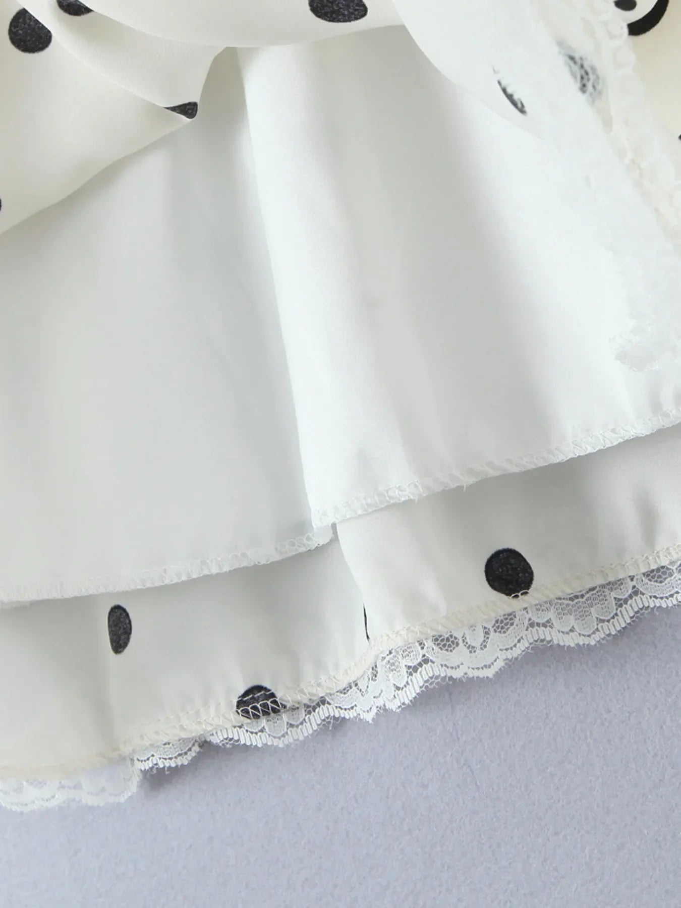 Polka Dot Halter Mini Dress with Lace Trim