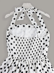 Polka Dot Halter Neck Mini Dress