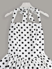 Polka Dot Halter Neck Mini Dress