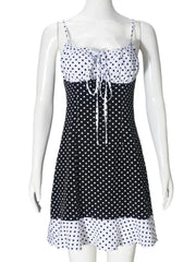Polka Dot Ruffled Hem Dress
