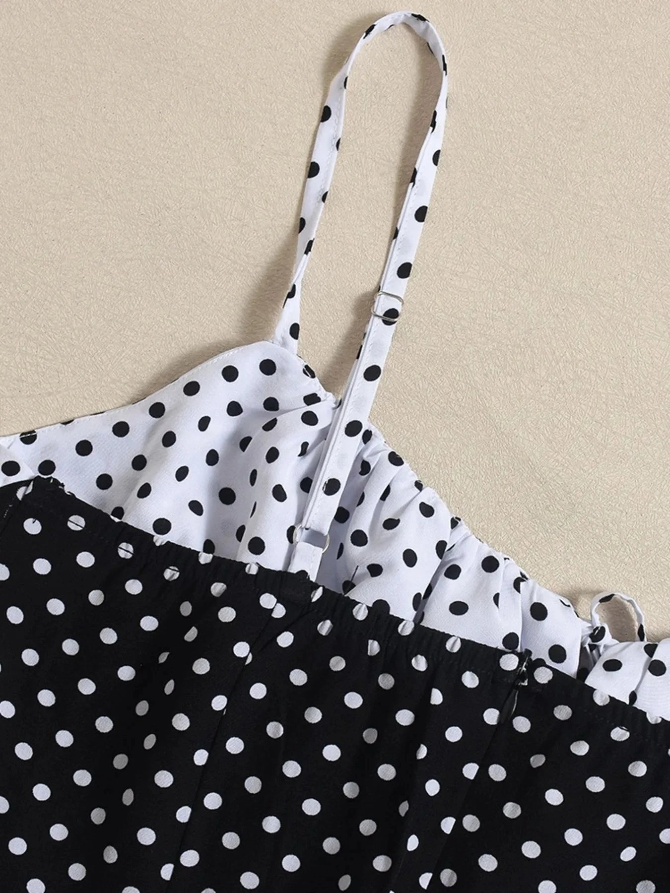 Polka Dot Ruffled Hem Dress