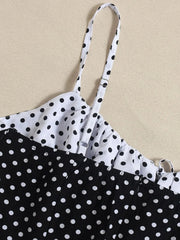 Polka Dot Ruffled Hem Dress