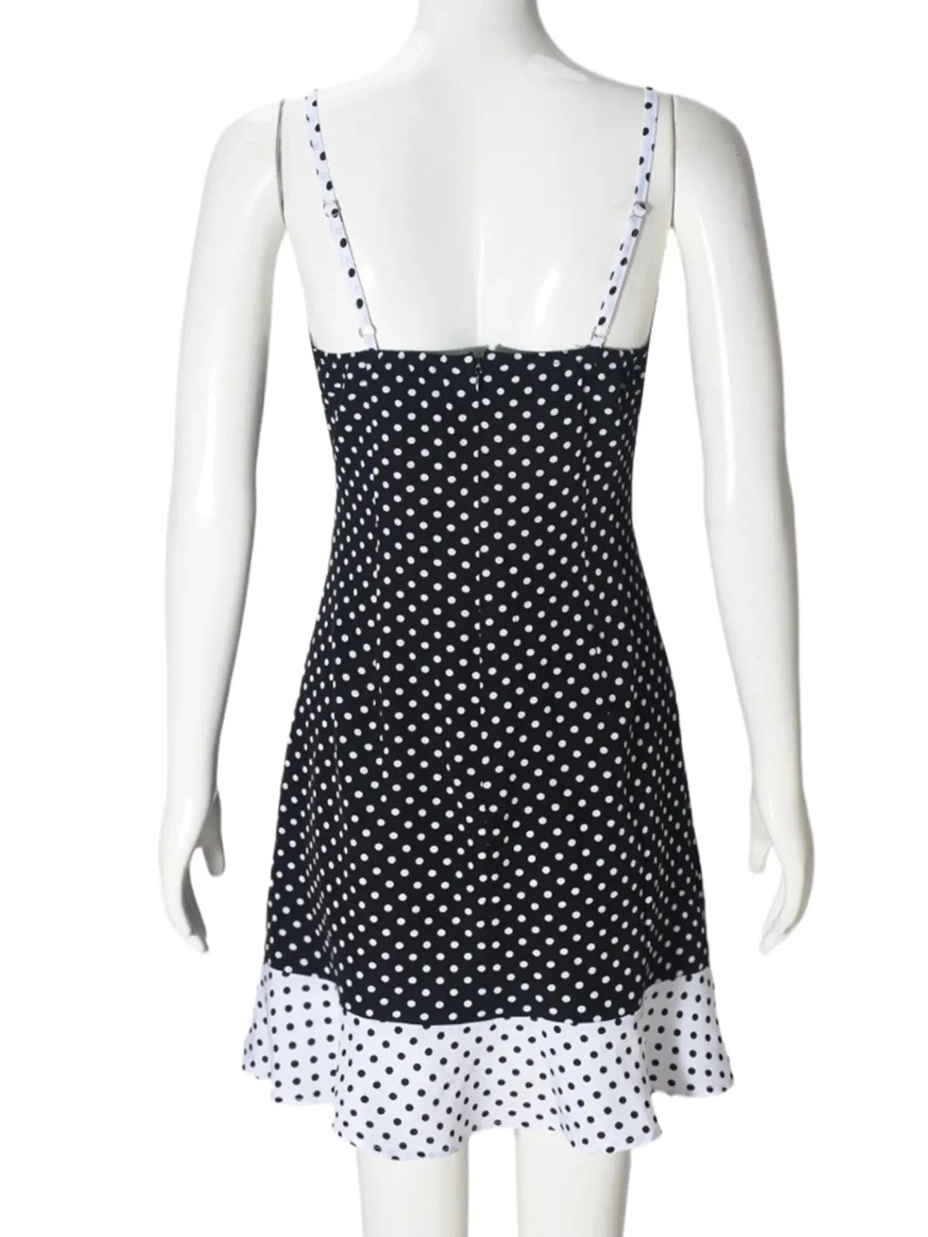 Polka Dot Ruffled Hem Dress