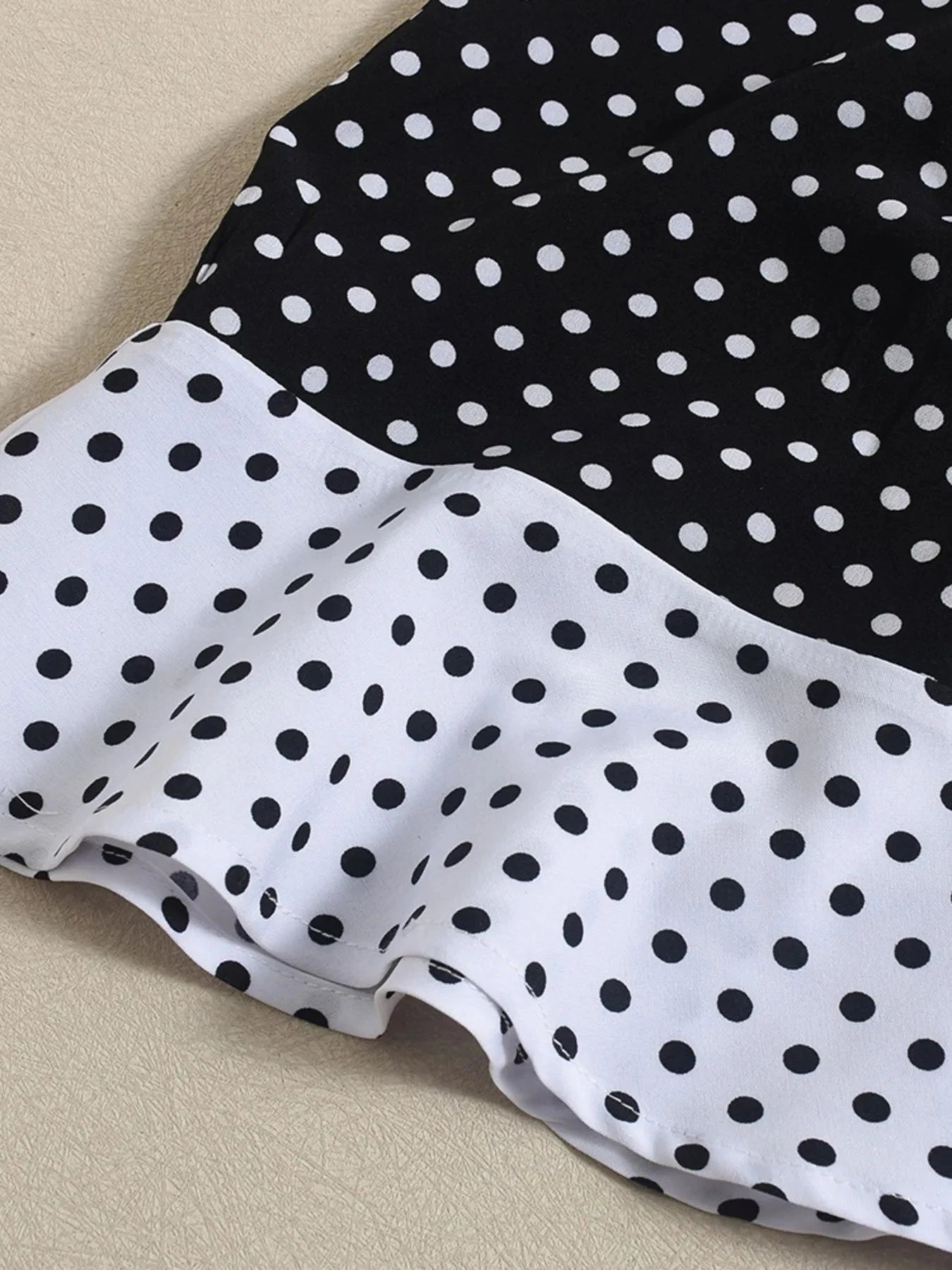 Polka Dot Ruffled Hem Dress