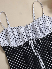 Polka Dot Ruffled Hem Dress