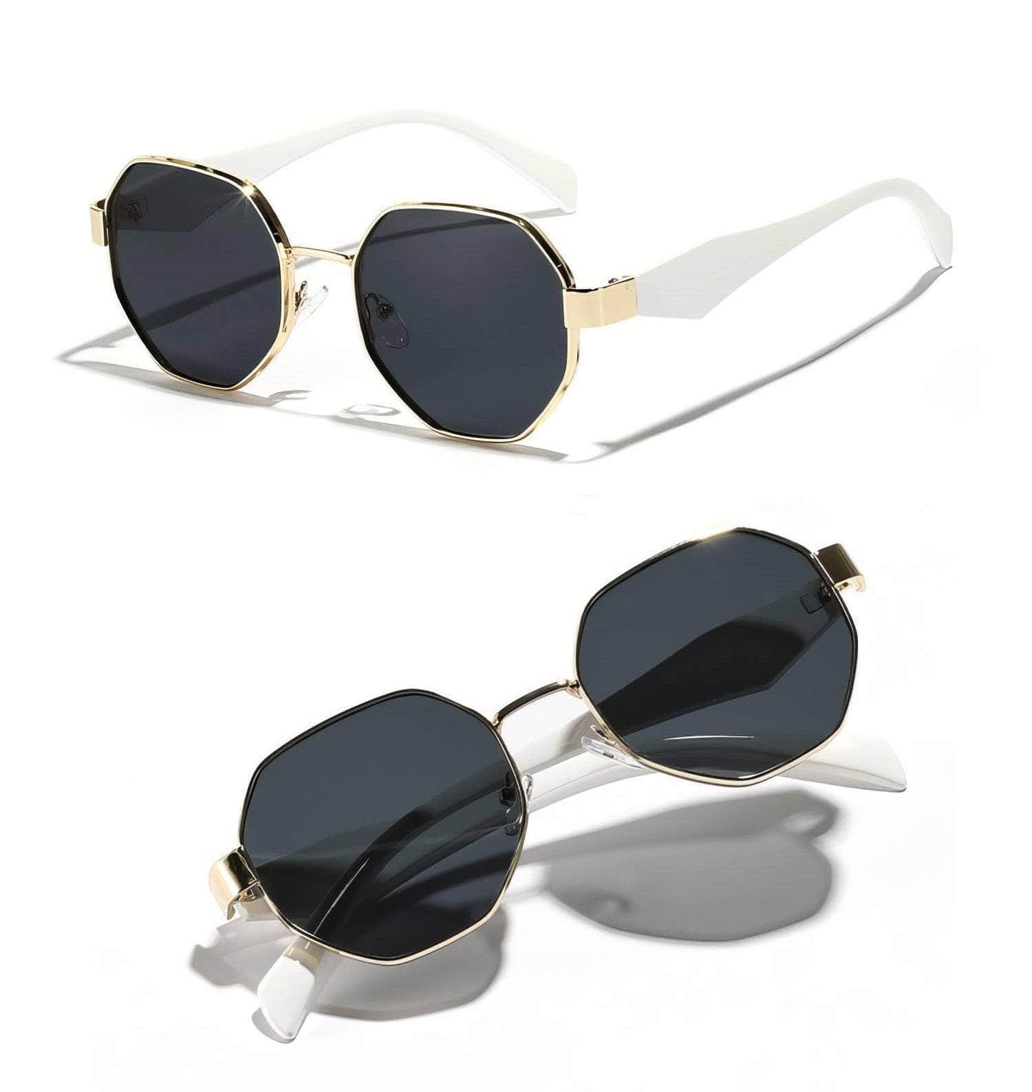Polygon Tinted Frame Sunglasses