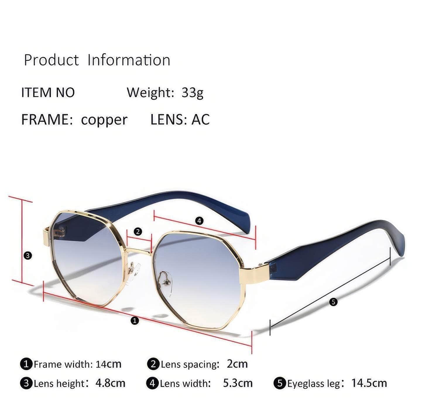 Polygon Tinted Frame Sunglasses