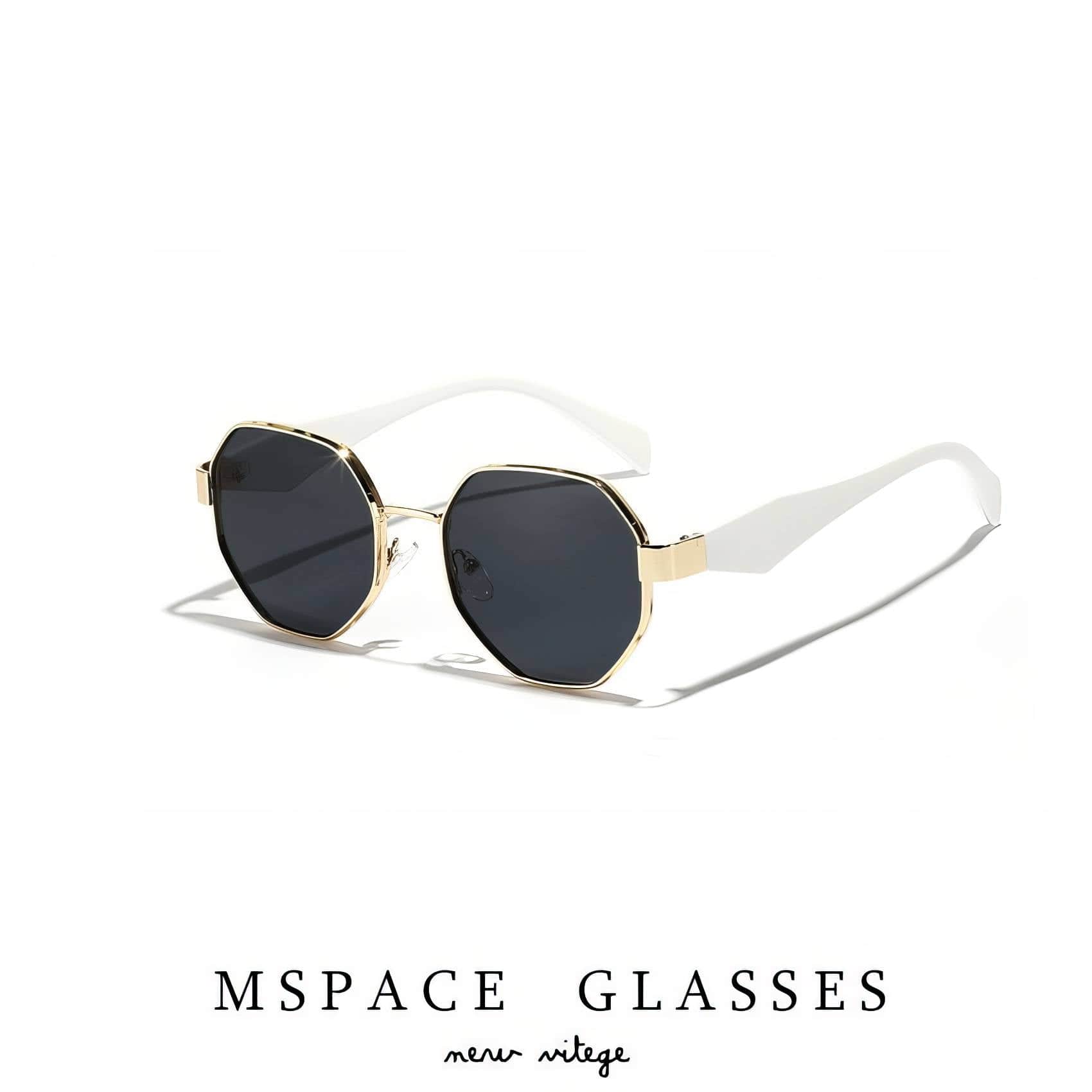 Polygon Tinted Frame Sunglasses Gray/White / Resin