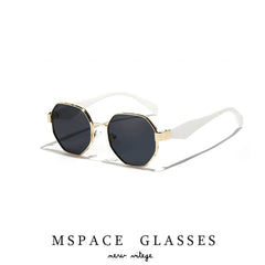 Polygon Tinted Frame Sunglasses Gray/White / Resin