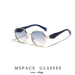 Polygon Tinted Frame Sunglasses Light Blue/Black / Resin