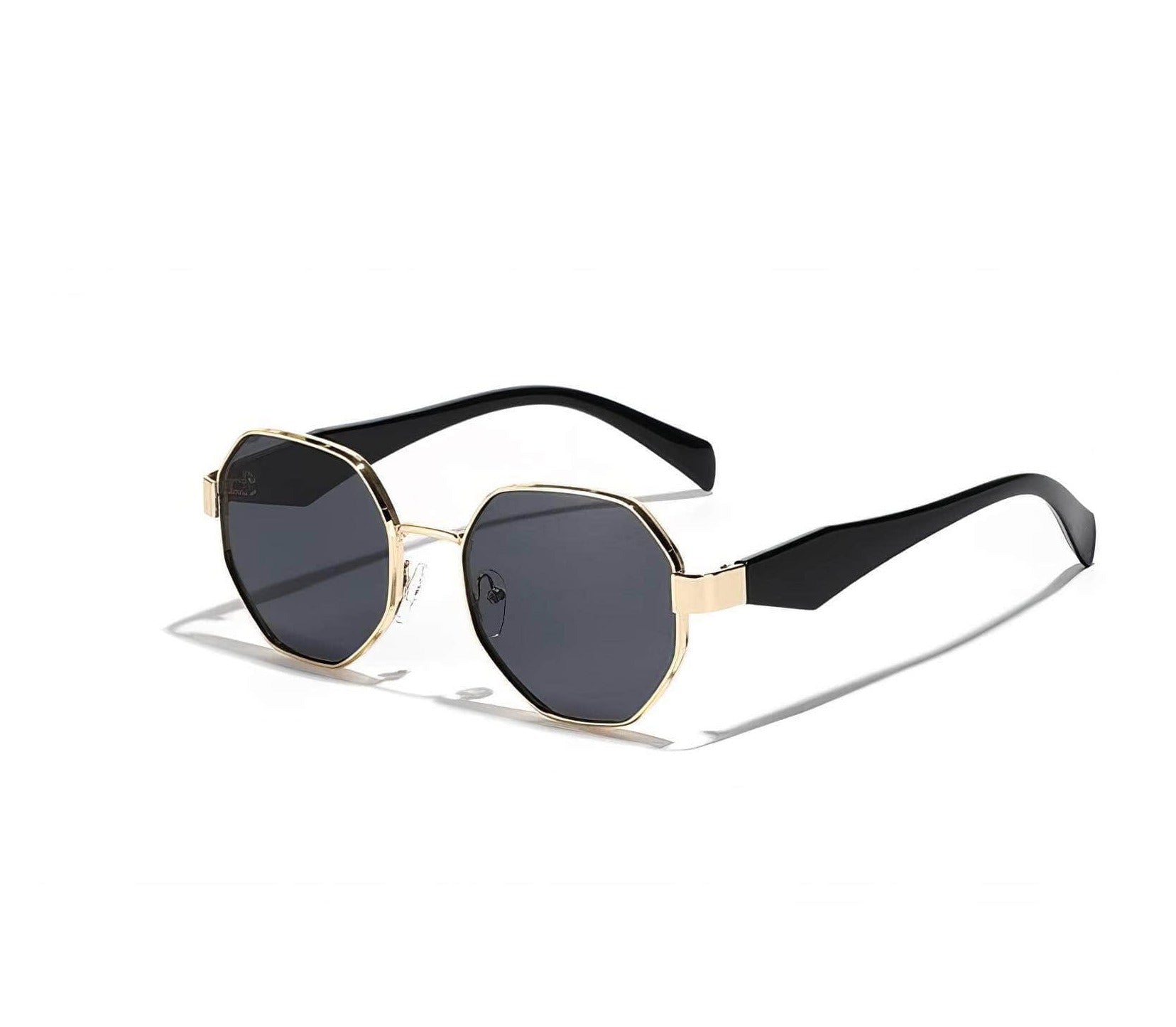 Polygon Tinted Frame Sunglasses Purple/Black / Resin