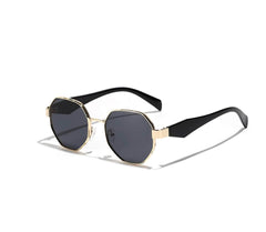 Polygon Tinted Frame Sunglasses Purple/Black / Resin
