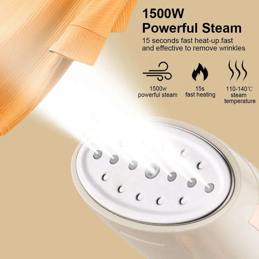 Portable Mini Garment Steamer - 1500W Powerful Electric Handheld Vertical Steam Iron for Clothes, Travel