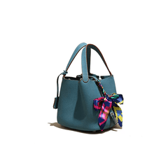 Premium Picotin Lock Leather Bag Blue