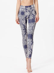 Printed Active High Waist Leggings French Blue / M