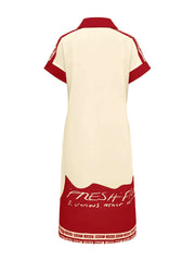 Printed Button Down Shirt Dress