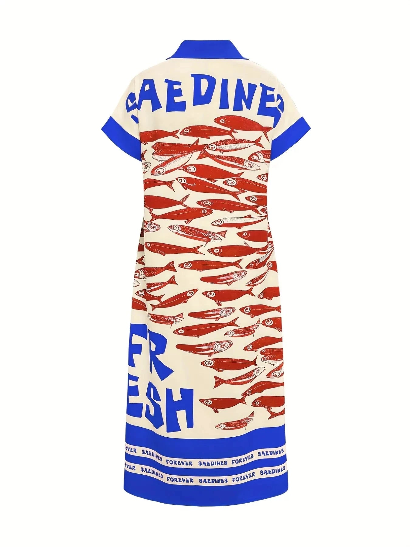 Printed Button Down Shirt Dress