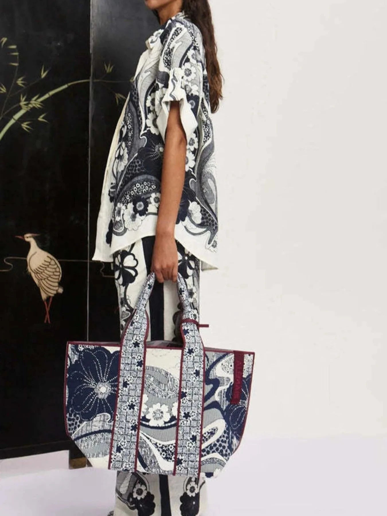 Printed Button Up Shirt and Pants Set