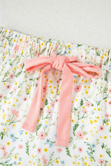 Printed Button Up Short Sleeve Top and Shorts Lounge Set