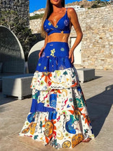 Printed Cami and Layered Skirt Set Color / S
