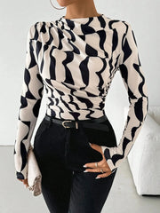 Printed Long Sleeve Blouse