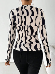 Printed Long Sleeve Blouse