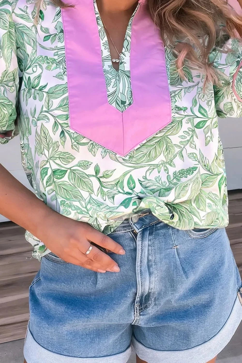 Printed Puff Sleeve Blouse