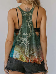 Printed Scoop Neck Tank