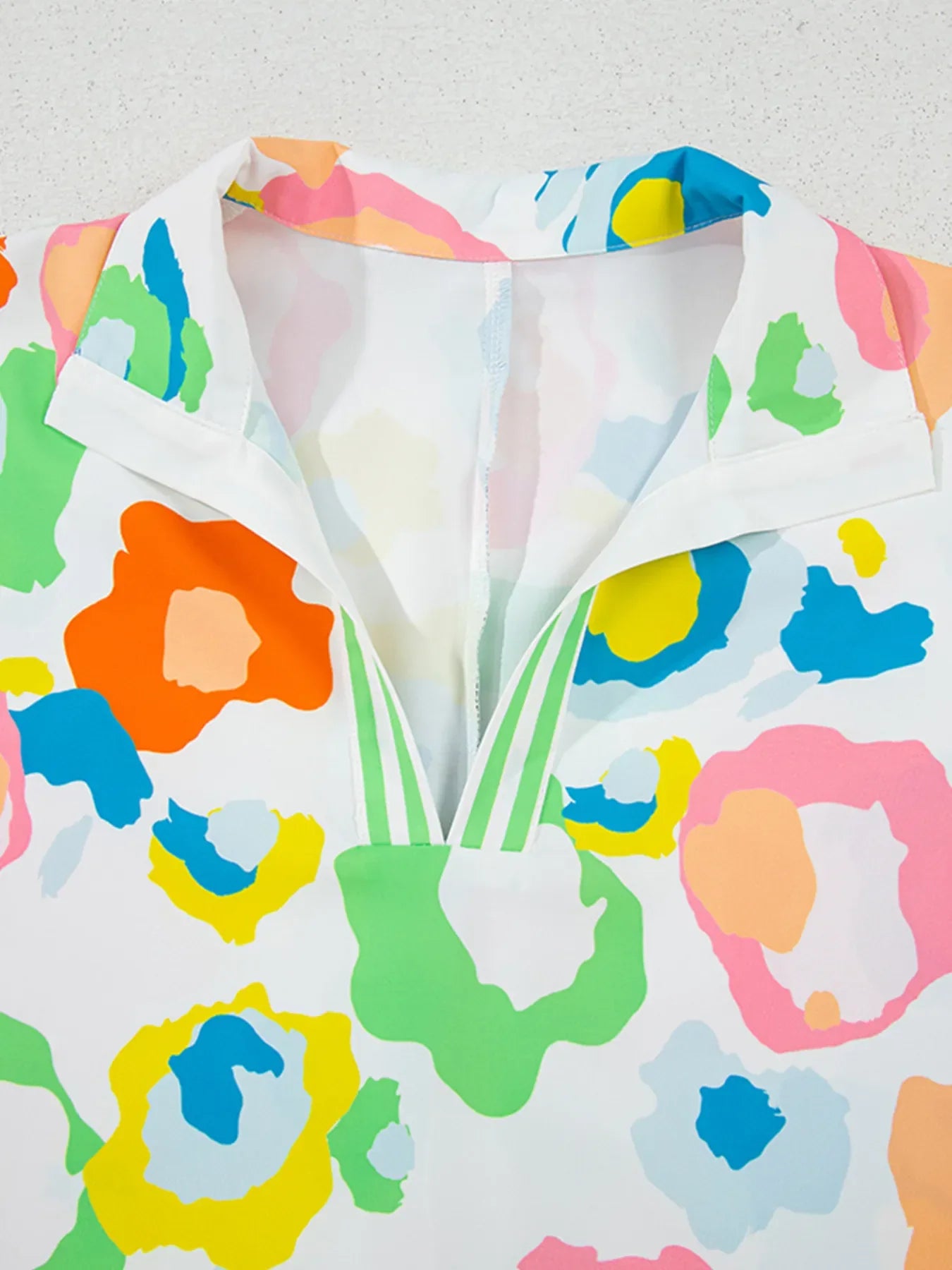 Printed Short Sleeve Blouse