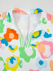 Printed Short Sleeve Blouse