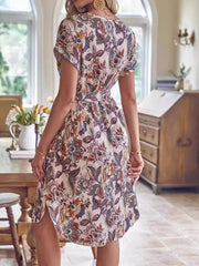 Printed Short Sleeve Casual Dress