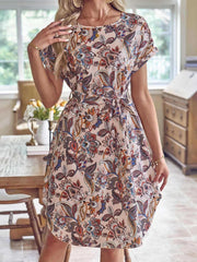 Printed Short Sleeve Casual Dress