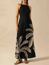 Printed Sleeveless Maxi Dress Foliage / XS