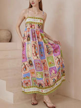 Printed Square Neck Cami Dress Picture Color / S