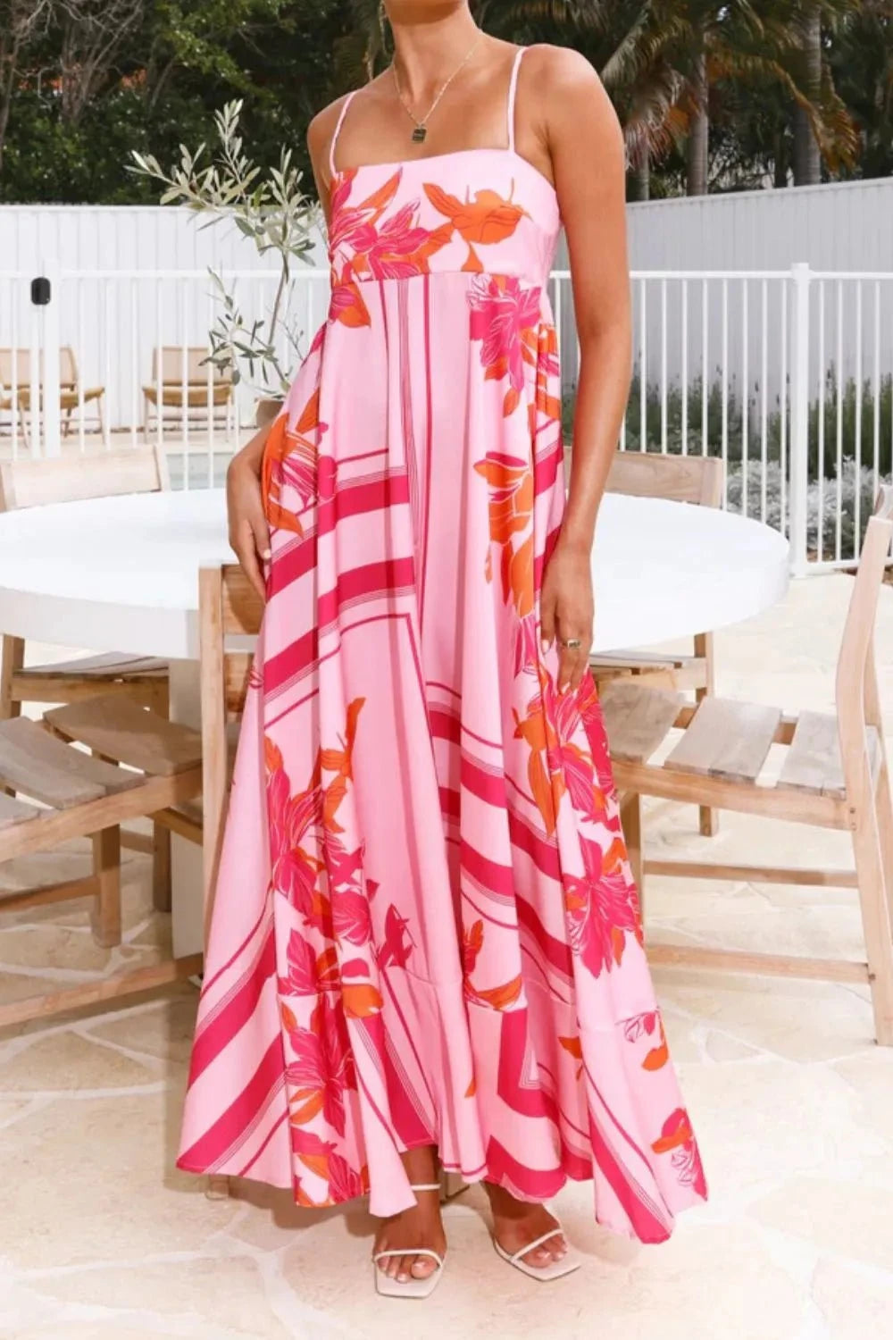 Printed Square Neck Cami Maxi Dress