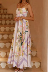 Printed Square Neck Cami Maxi Dress
