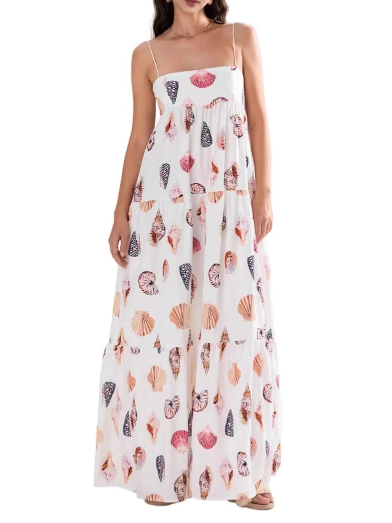 Printed Square Neck Cami Maxi Dress