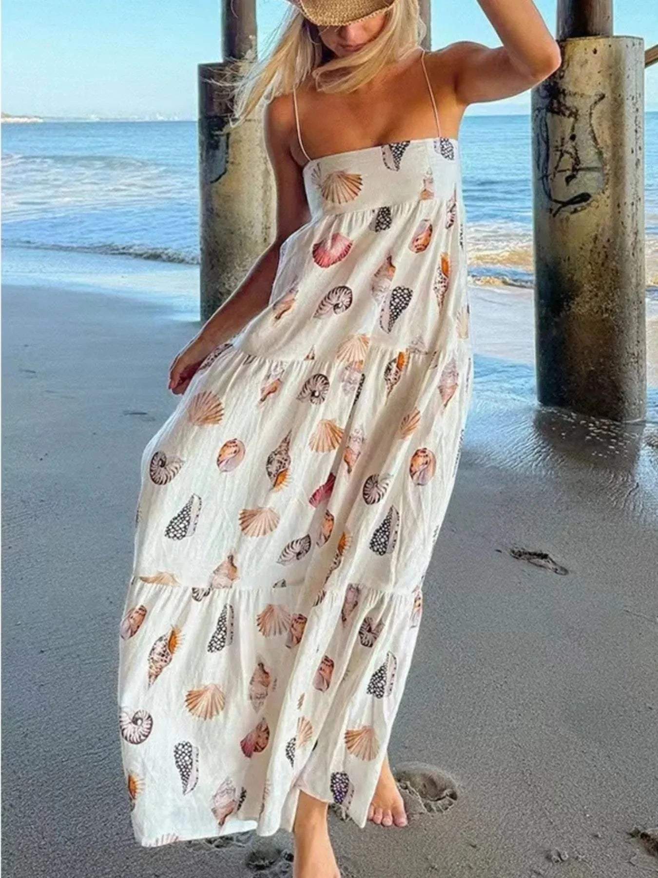 Printed Square Neck Cami Maxi Dress