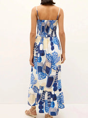 Printed Square Neck Cami Midi Dress