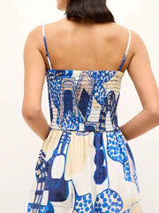 Printed Square Neck Cami Midi Dress