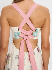 Printed Square Neck Midi Cami Dress