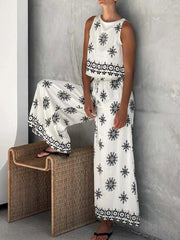 Printed Tank and Pants Set