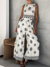 Printed Tank and Pants Set White / S