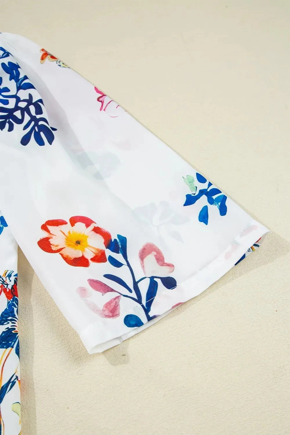 Printed Tie Neck 3/4 Sleeve Blouse