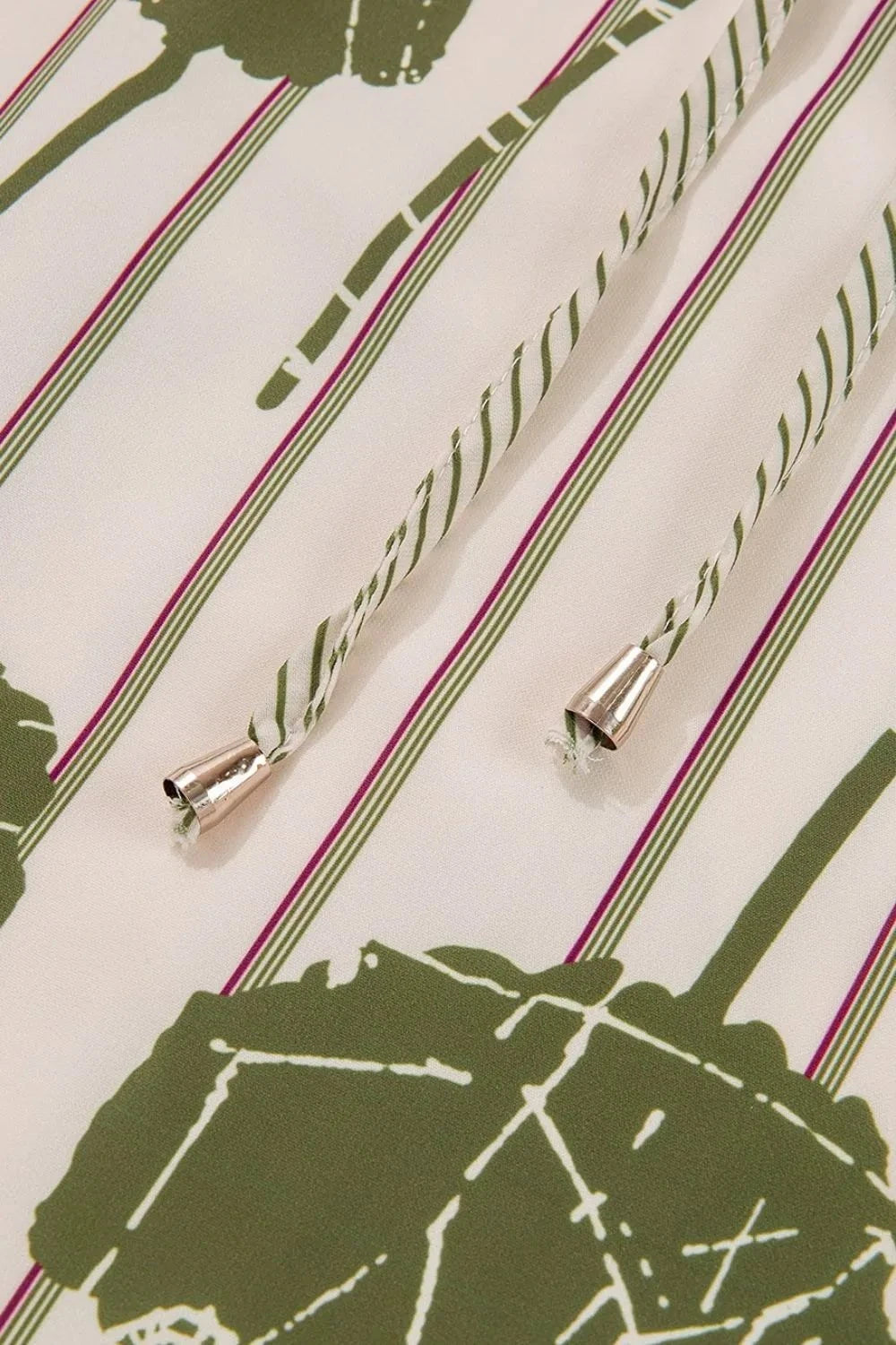 Printed Tie Neck Balloon Sleeve Dress