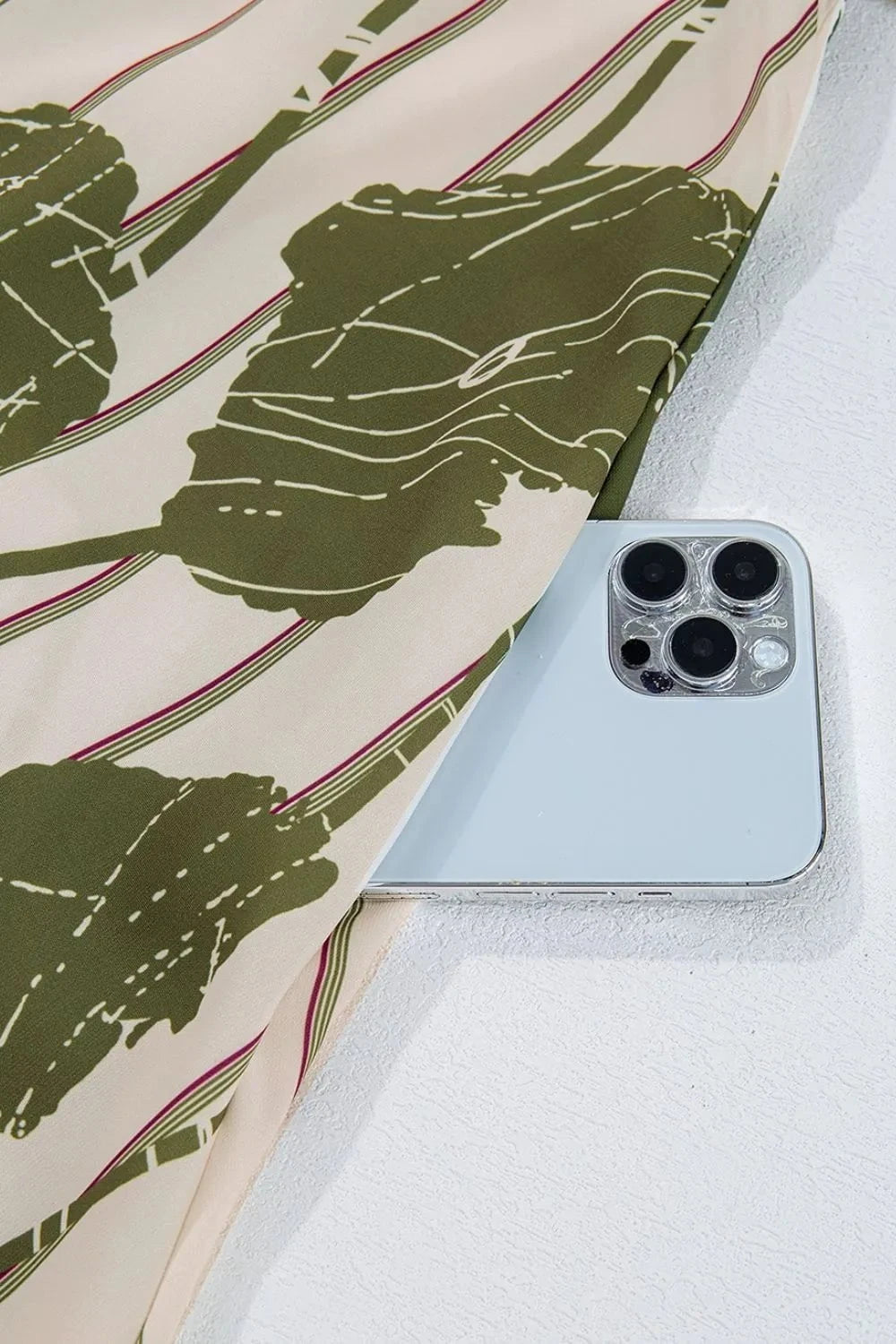 Printed Tie Neck Balloon Sleeve Dress