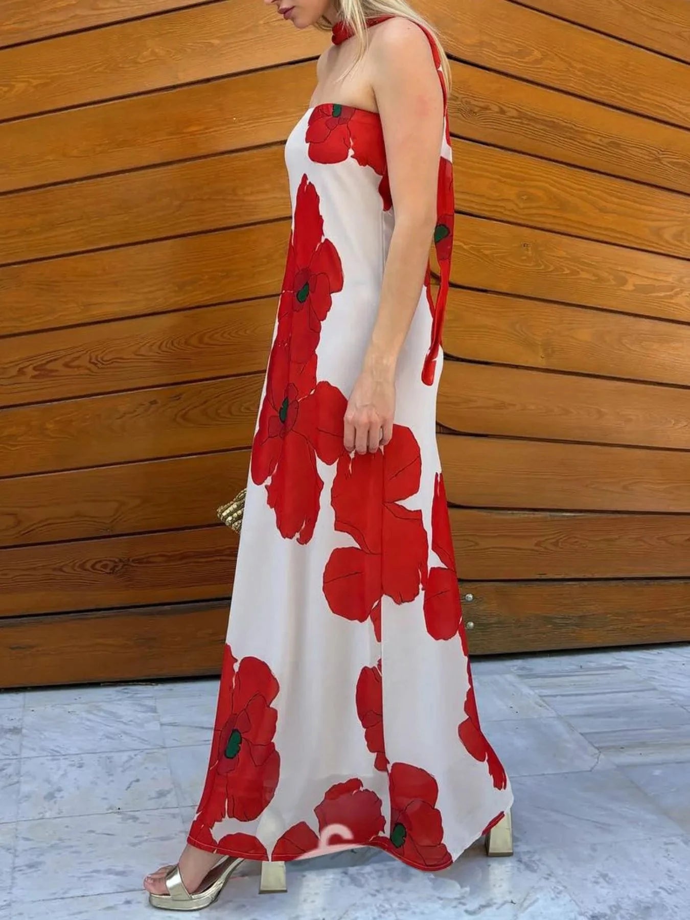 Printed Tube Maxi Dress