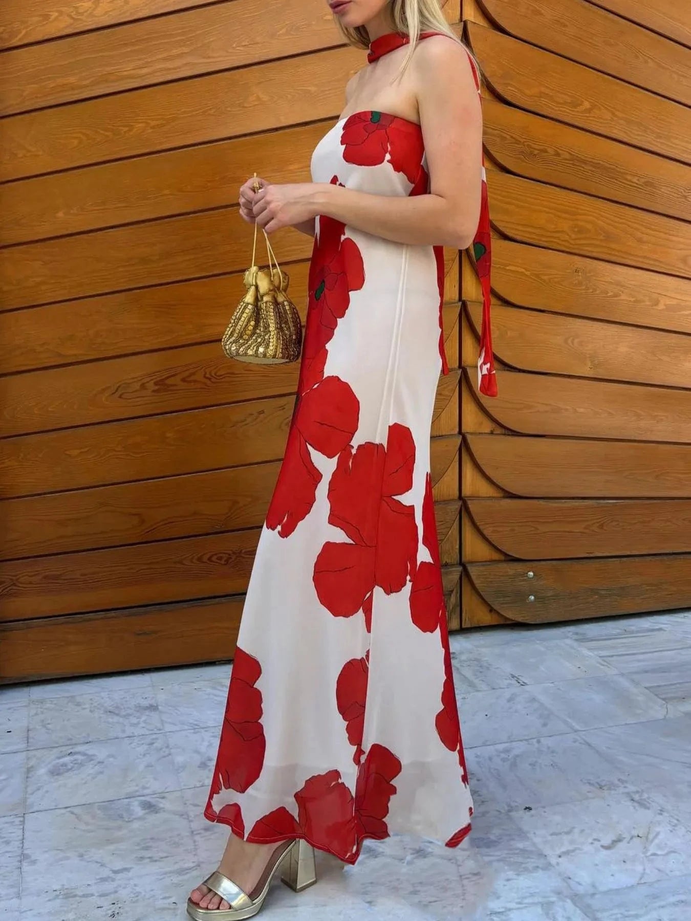 Printed Tube Maxi Dress