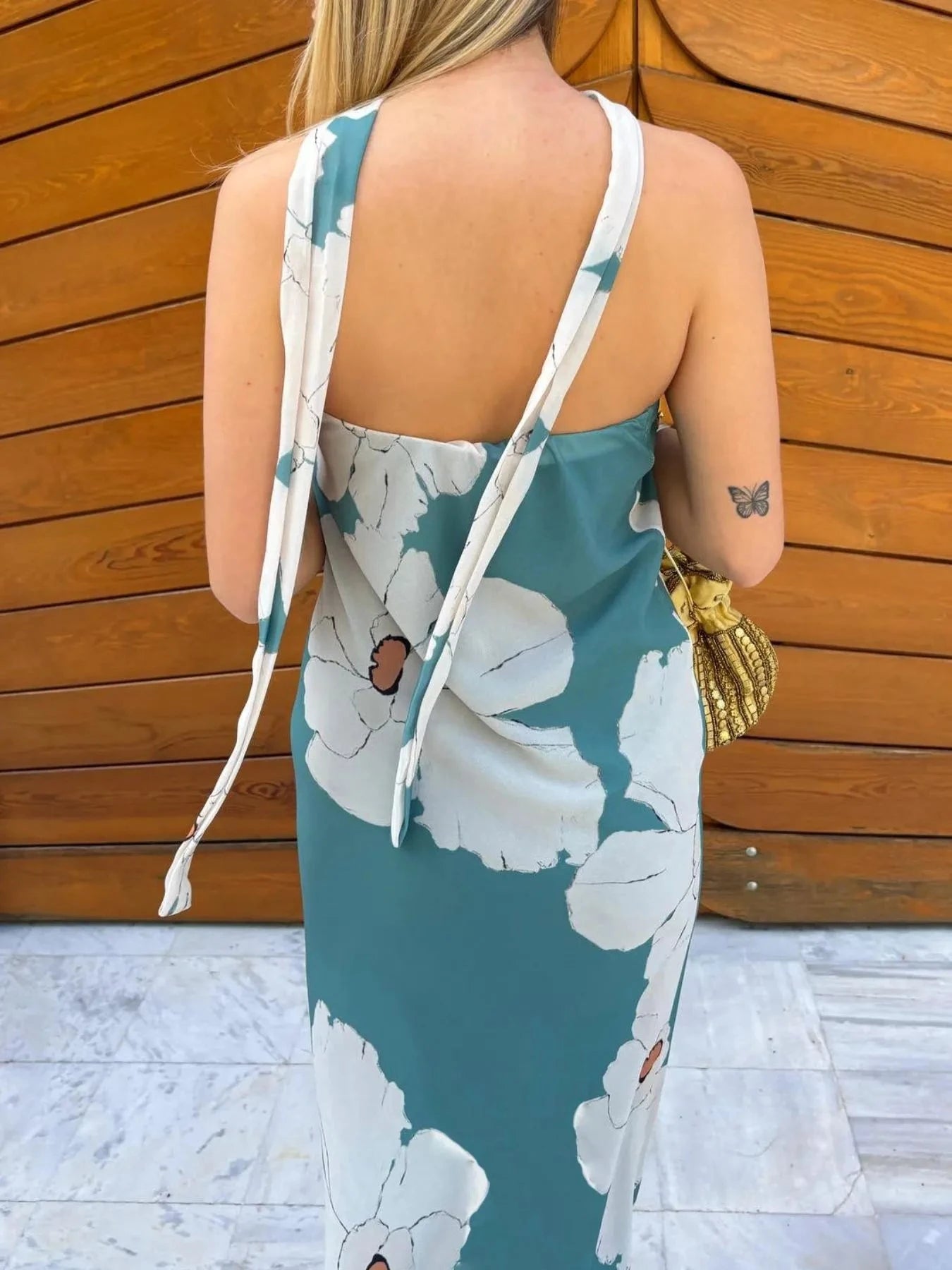 Printed Tube Maxi Dress